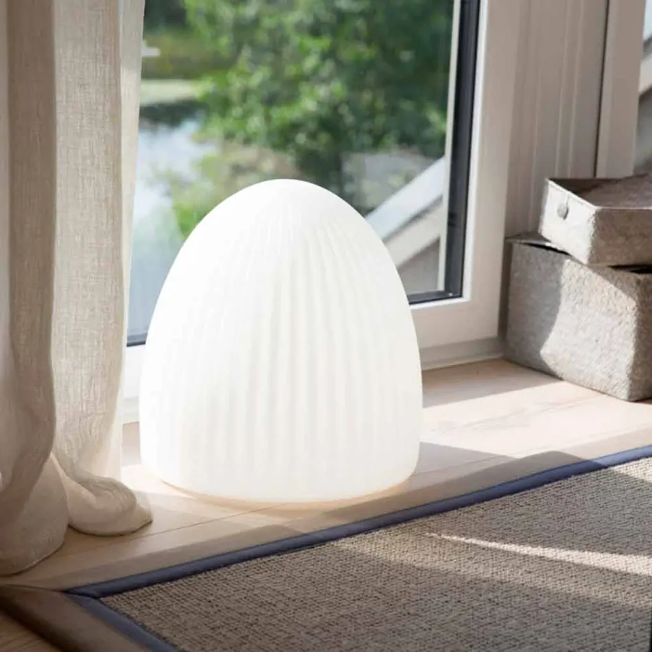 Gulvlampe i hvid plast med LED, Solar eller E27 Design - Massostar Viadurini