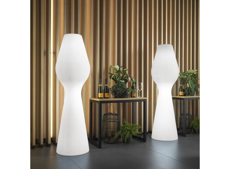 Gulvlampe i hvid polyethylen med LED Made in Italy - Reyes Viadurini