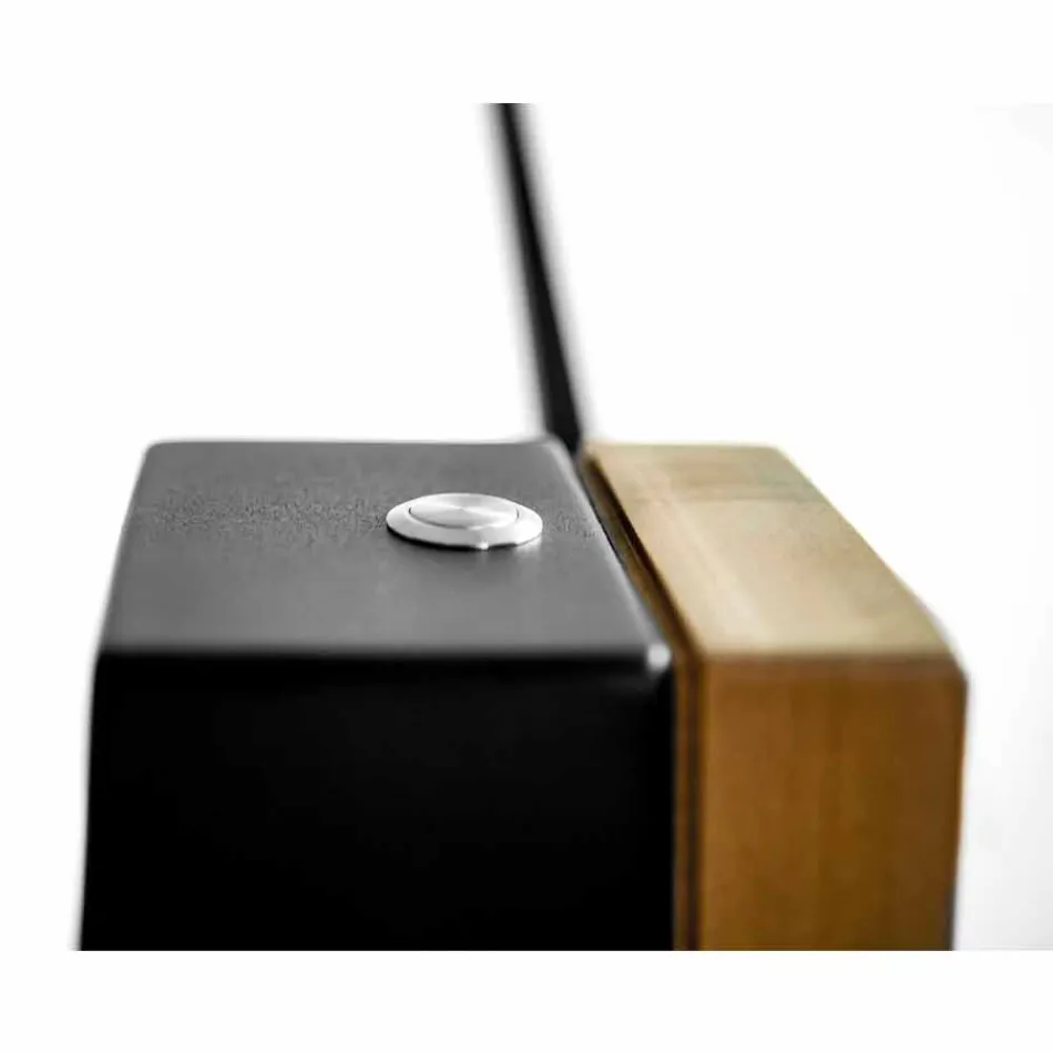 Gulvlampe i massiv eg og stål Fremstillet i Italien, ædle - Calisto Viadurini