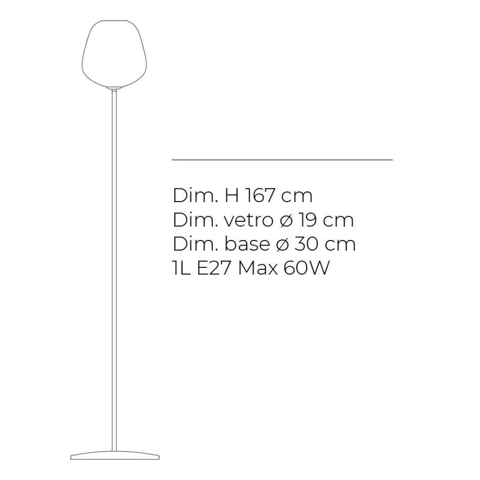 Gulvlampe i indkapslet eller transparent glas fremstillet i Italien - Elisia Viadurini