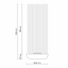 Led gulvlampe i grå technopolymer og hvide pvc-stænger - berøring Viadurini