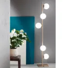 Moderne gulvlampe i sort eller guld metal og blæst glas - Birga Viadurini