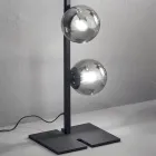 Moderne gulvlampe i sort eller guld metal og blæst glas - Birga Viadurini