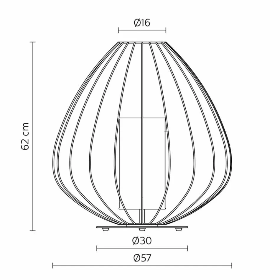 Gulv- eller støttelampe i hvid eller bronzetråd - lanterne Viadurini