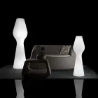 Reyes udendørs gulvlampe i polyethylen med LED-lys, fremstillet i Italien Viadurini