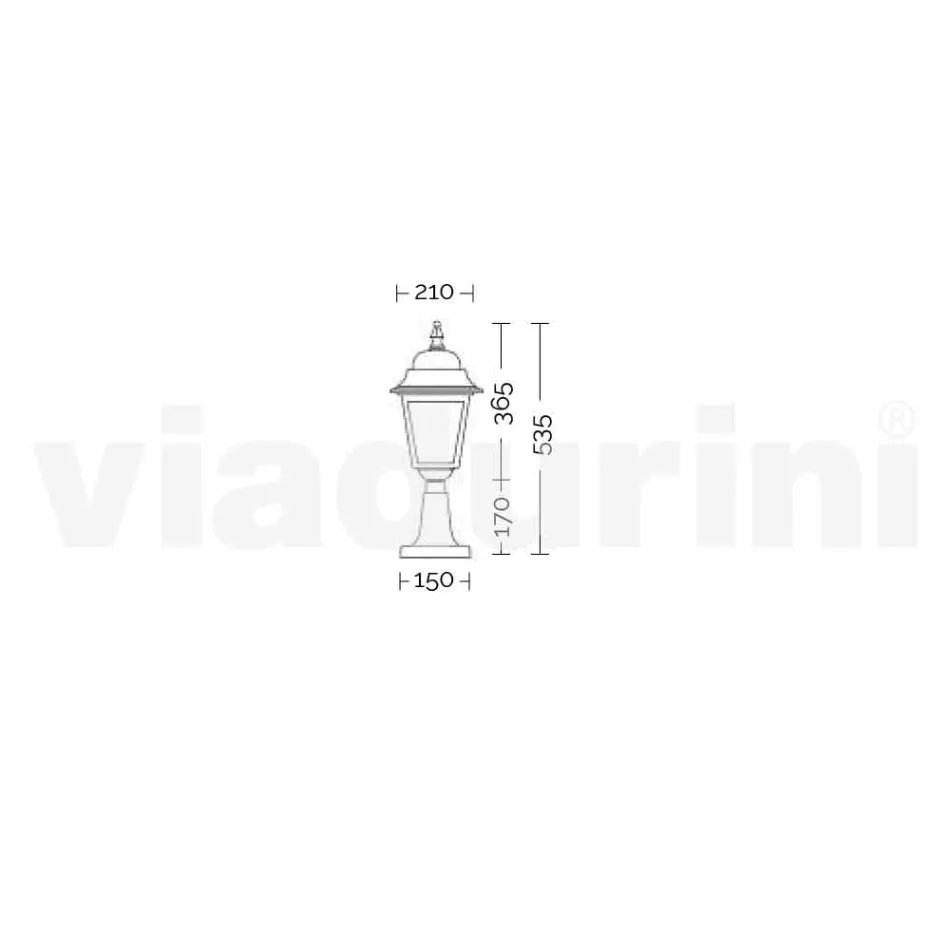 Aluminium udendørs gulvlampe lavet i Italien, Aquilina Viadurini