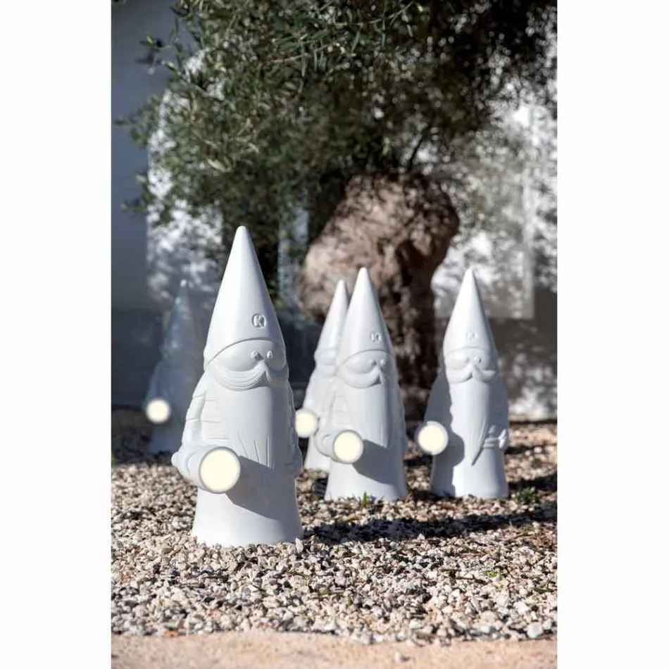 Udendørs LED gulvlampe i hvid technopolymer moderne design - Nano Viadurini