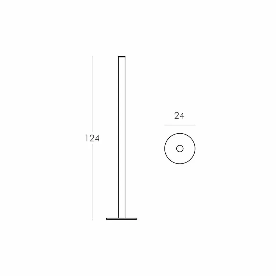 Slide Flux slank gulvlampe i methacrylat produceret i Italien Viadurini