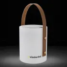 Bærbar udendørs designlampe med flerfarvede lysdioder, Bluetooth-højttaler og fjernbetjening (IP44) Viadurini