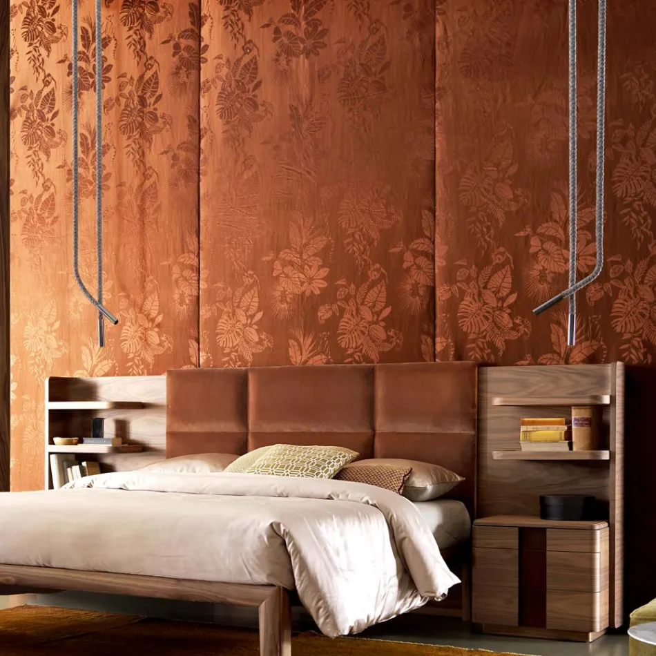 Grilli Snake lavet i Italien læder og metal design lampe Viadurini