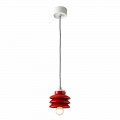 Design vedhængslampe i rød keramik lavet i Italien Asien