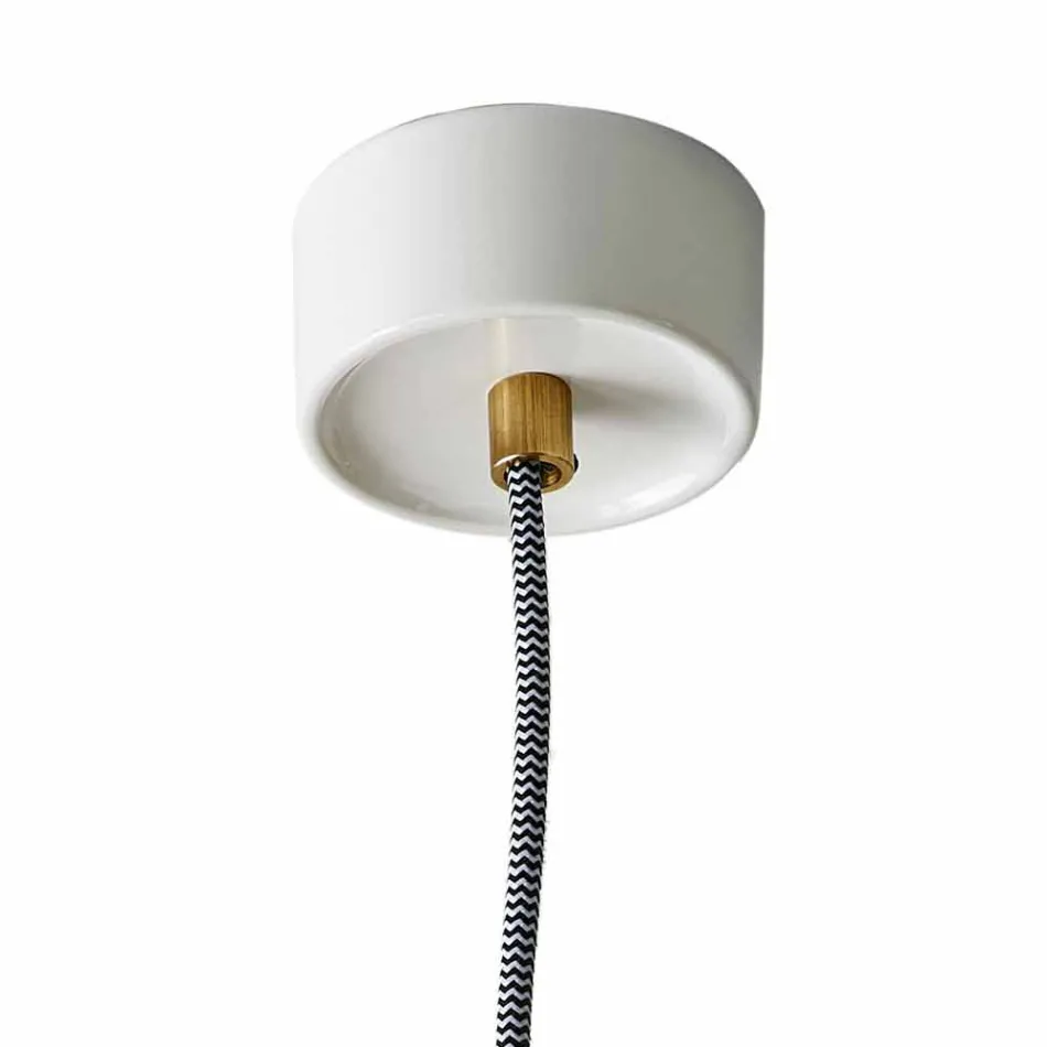 Suspension design lampe lavet af træ og keramik lavet i Italien Asien Viadurini