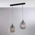 Atlas Glas Metal Design Lampe med Krystalvedhæng Viadurini