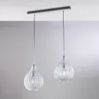 Atlas Glas Metal Design Lampe med Krystalvedhæng Viadurini