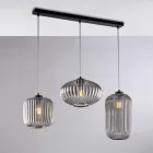 3-lys sort glas metal designlampe til - Tucana Viadurini
