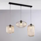 3-lys sort glas metal designlampe til - Tucana Viadurini