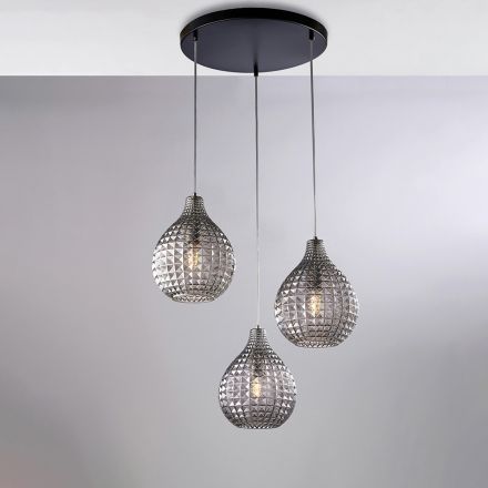 Designerlampe i glas og metal, fremstillet i Italien til stilfuld indretning - Atlas Viadurini