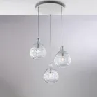 Designerlampe i glas og metal, fremstillet i Italien til stilfuld indretning - Atlas Viadurini