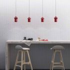 Design lampe suspenderet i rød keramik lavet i Italien Asien Viadurini