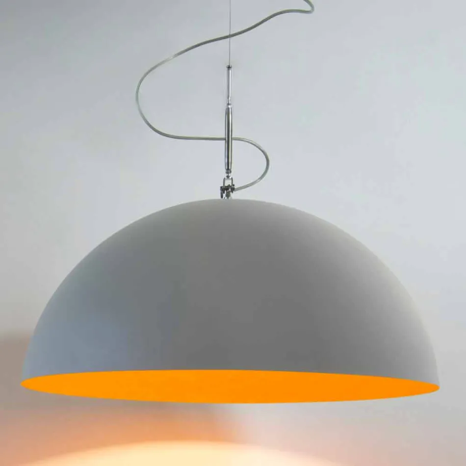 Suspended design lampe In-es.artdesign Halvmåne Cement maling Viadurini