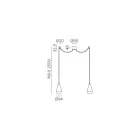 Dobbelt pendel i jern og glas Made in Italy - Overskyet Viadurini