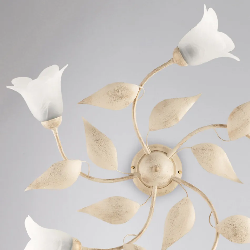 Elegant lampe i glas og metal, fremstillet i Italien til raffinerede interiører – Sirio Viadurini