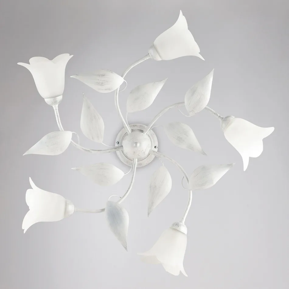 Elegant lampe i glas og metal, fremstillet i Italien til raffinerede interiører – Sirio Viadurini