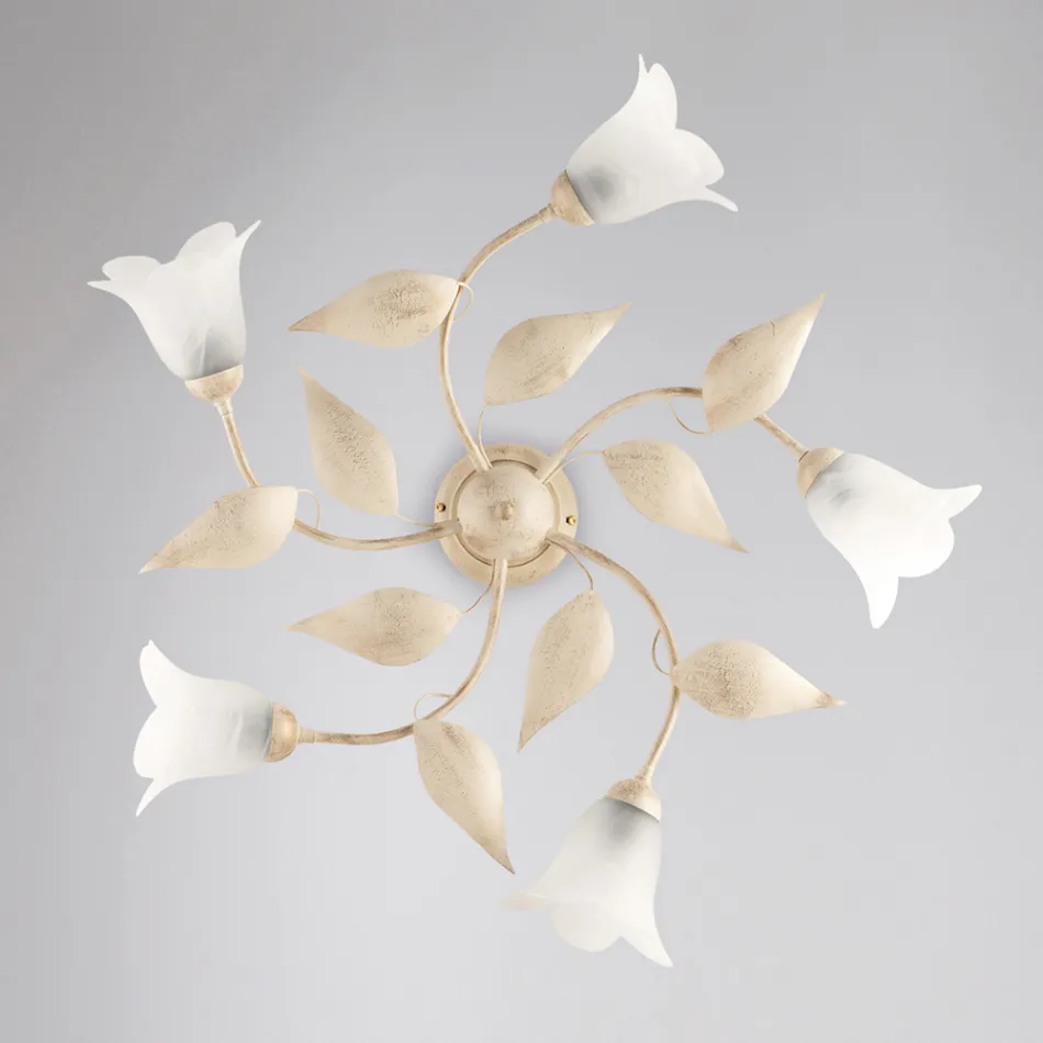 Elegant lampe i glas og metal, fremstillet i Italien til raffinerede interiører – Sirio Viadurini