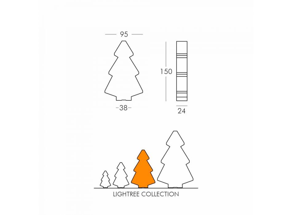 Dekorativ udendørs lampe Slide Lightree juletræ lavet i Italien Viadurini