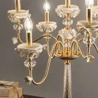 Flambeaux 7 Lights Klassisk Lampe i Porcelæn og Blæst Glas - Eteria Viadurini