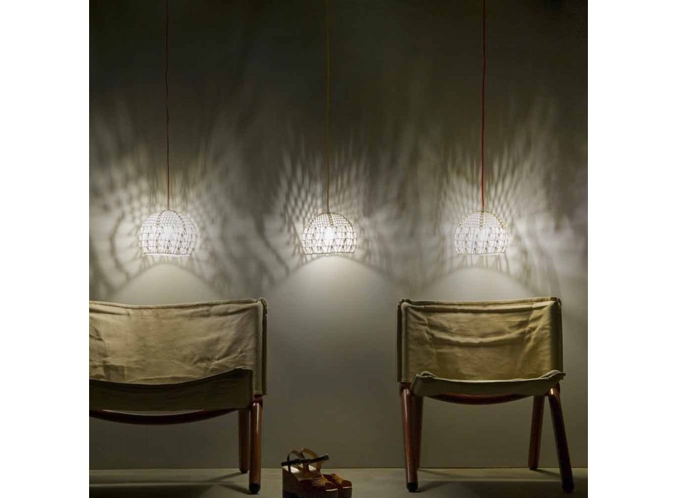 Lampe i bomuld og viskose suspenderet In-es.artdesign Moderne tekstur Viadurini