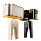 Grilli Zarafa lavede Italien massivt træ natbord / bordlampe Viadurini