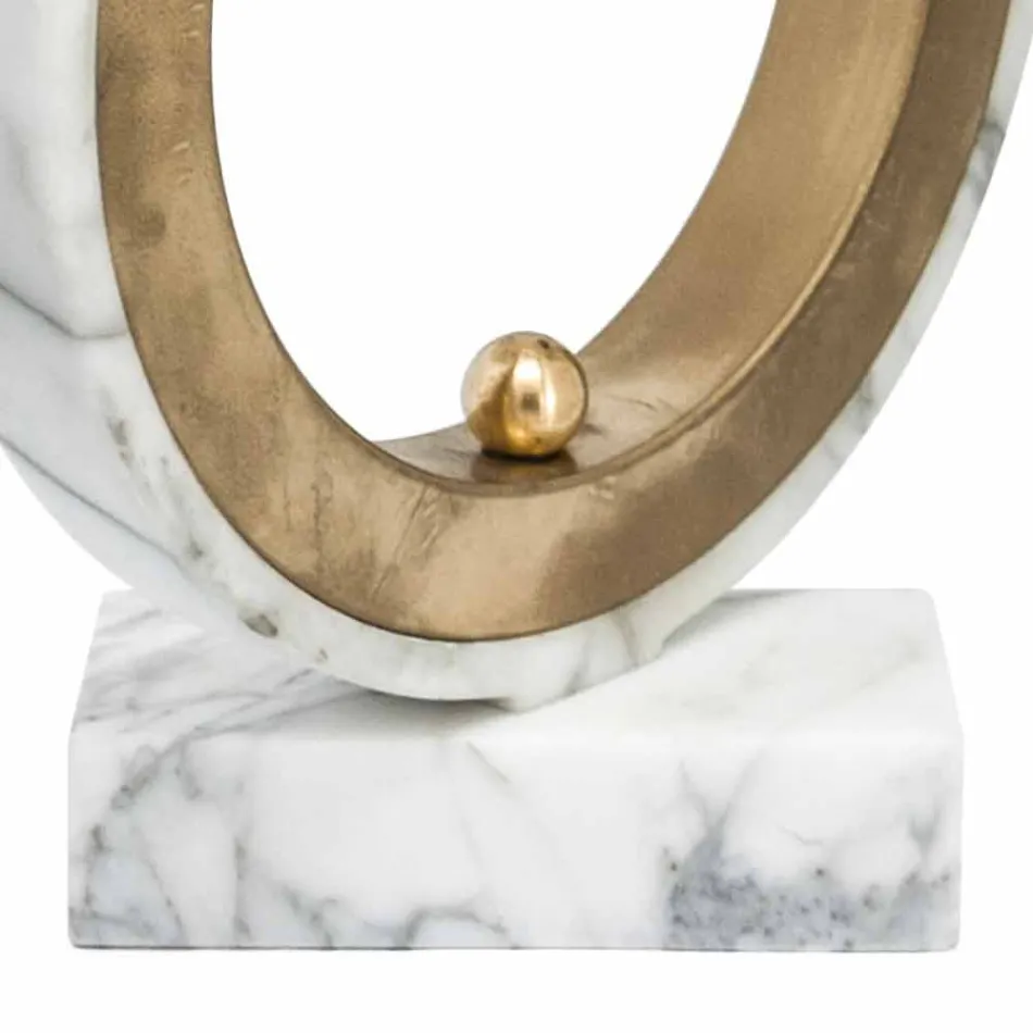 Lampe i hvid Carrara marmor og messing Made in Italy 2 Dimensions - Nazife Viadurini