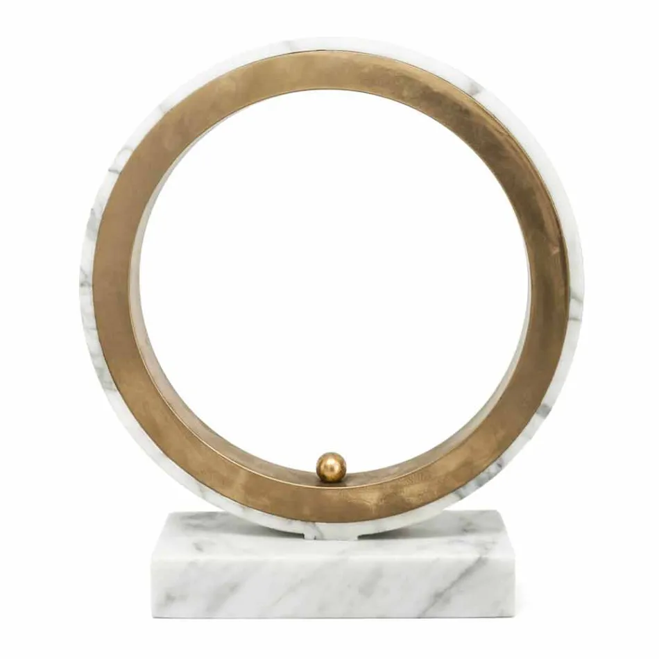 Lampe i hvid Carrara marmor og messing Made in Italy 2 Dimensions - Nazife Viadurini