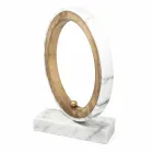 Lampe i hvid Carrara marmor og messing Made in Italy 2 Dimensions - Nazife Viadurini