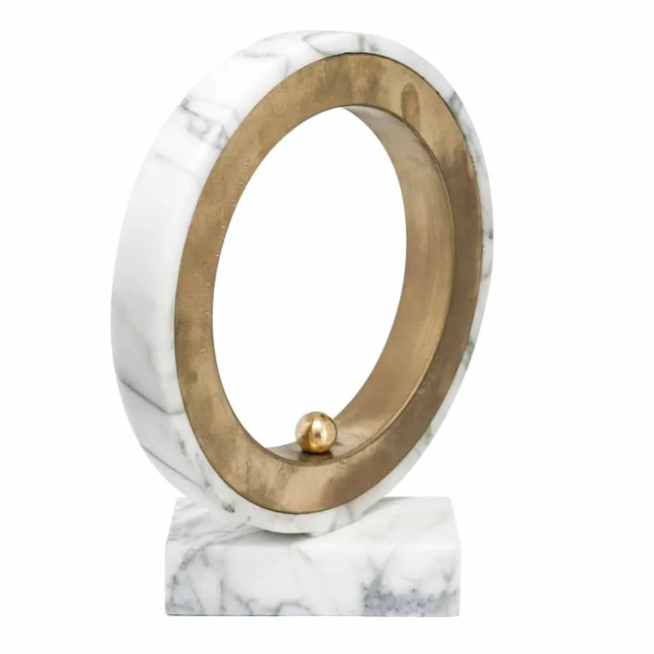 Lampe i hvid Carrara marmor og messing Made in Italy 2 Dimensions - Nazife Viadurini