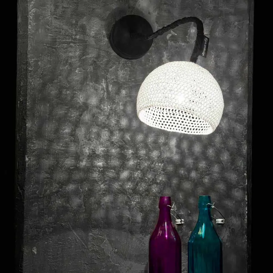 Harpiks og bomulds væglampe In-es.artdesign Moderne A1 tekstur Viadurini