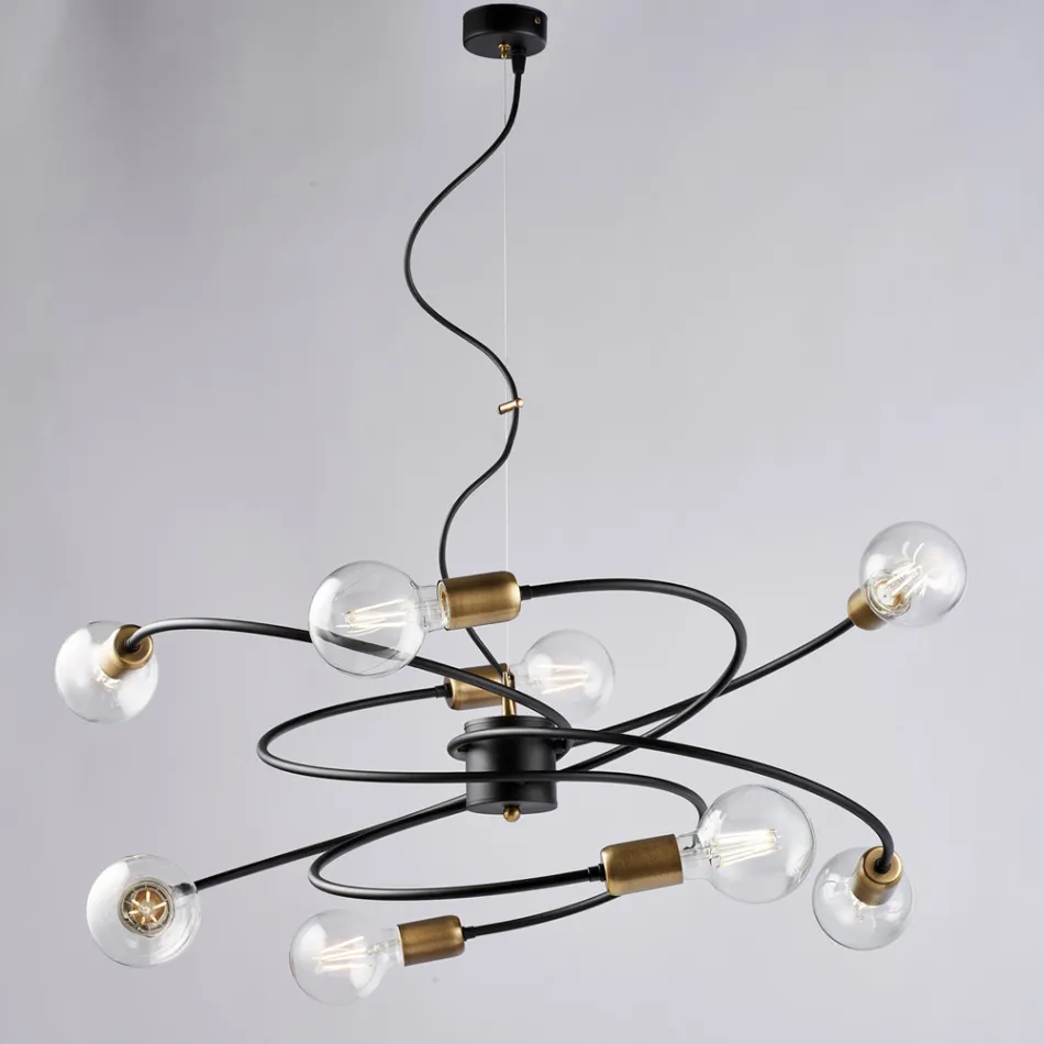 Italiensk fremstillet glas- og metallampe til raffinerede rum – Venere Viadurini