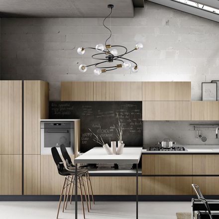 Italiensk fremstillet glas- og metallampe til raffinerede rum – Venere Viadurini