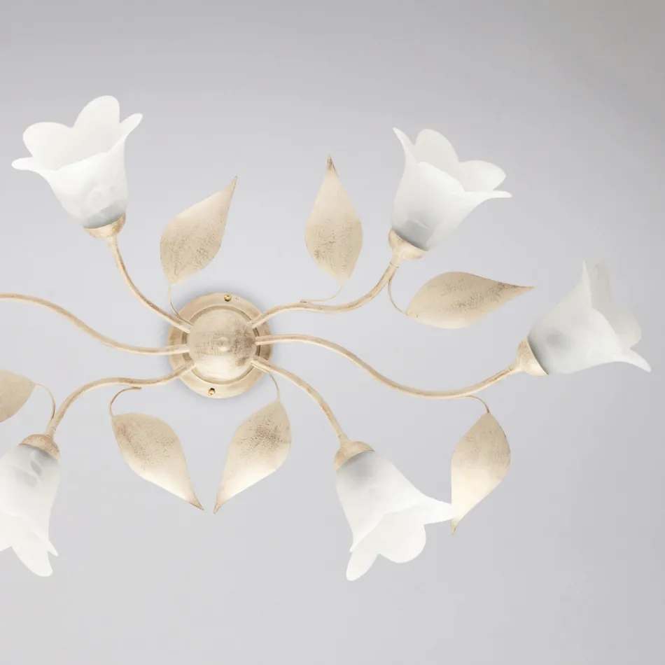 Lavet i Italien, glas- og metallampe til stilfulde møbler – Sirio Viadurini