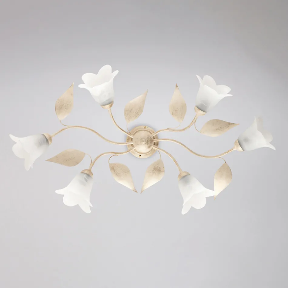 Lavet i Italien, glas- og metallampe til stilfulde møbler – Sirio Viadurini