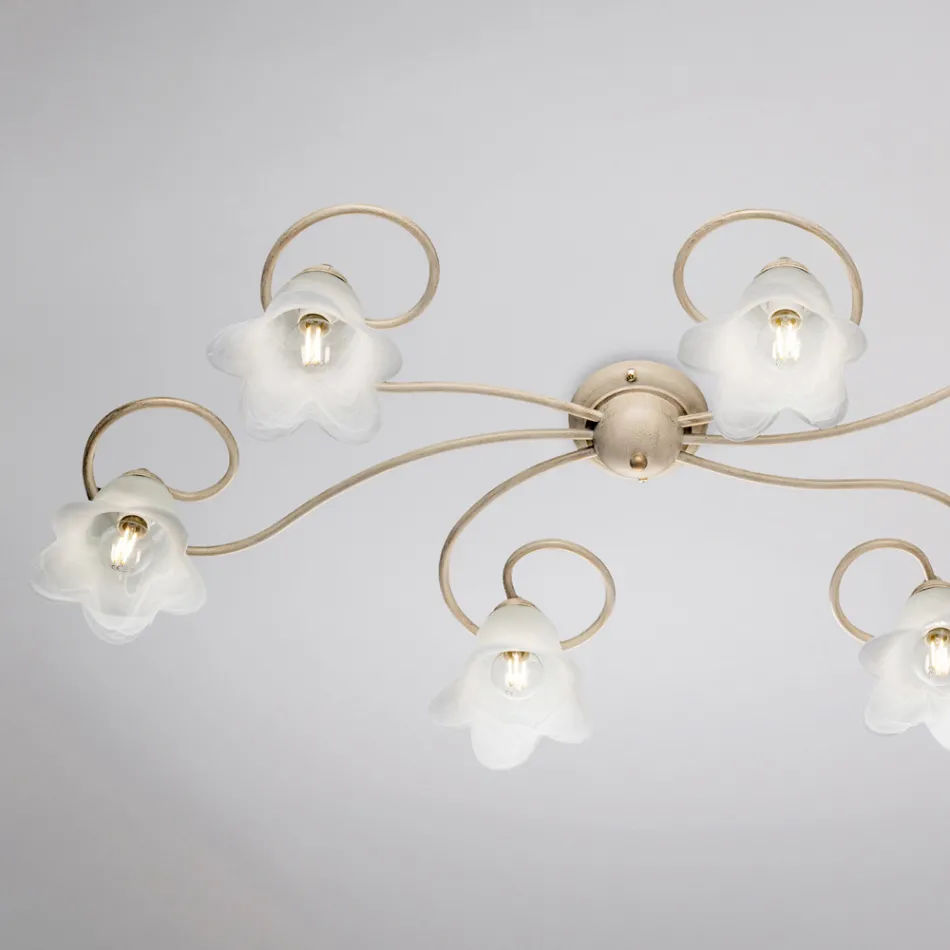 Lavet i Italien, glas- og metallampe til raffinerede interiører – Cometa Viadurini