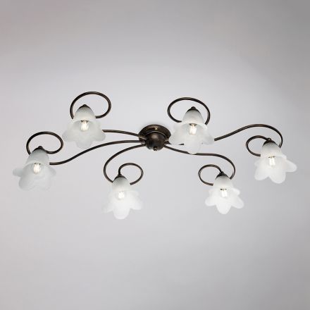 Lavet i Italien, glas- og metallampe til raffinerede interiører – Cometa Viadurini