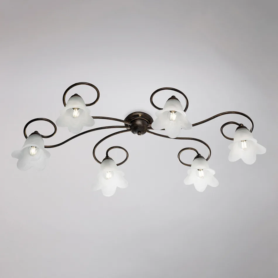 Lavet i Italien, glas- og metallampe til raffinerede interiører – Cometa Viadurini