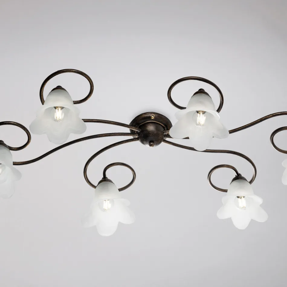 Lavet i Italien, glas- og metallampe til raffinerede interiører – Cometa Viadurini