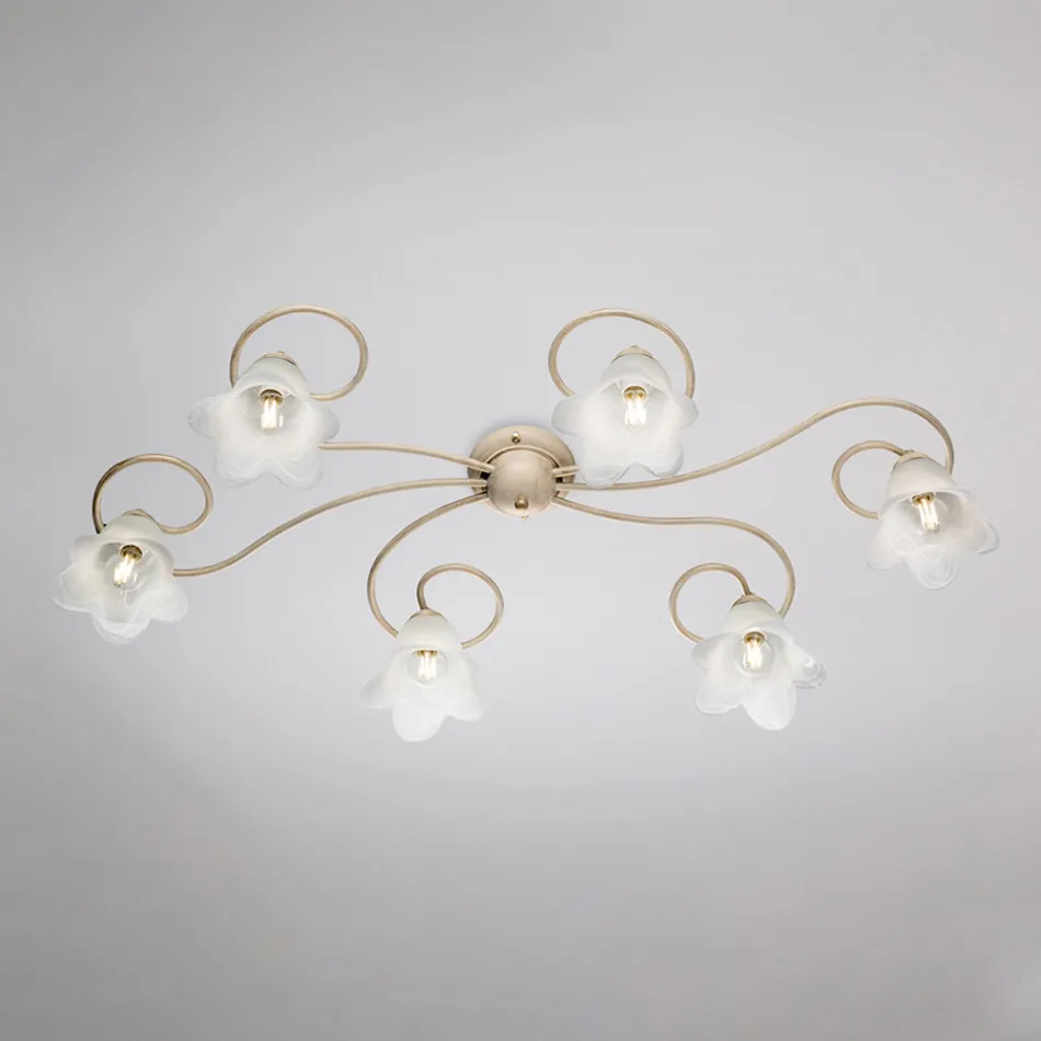 Lavet i Italien, glas- og metallampe til raffinerede interiører – Cometa Viadurini