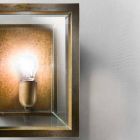 Industriel lampe i messing og glas panel Il Fanale Viadurini