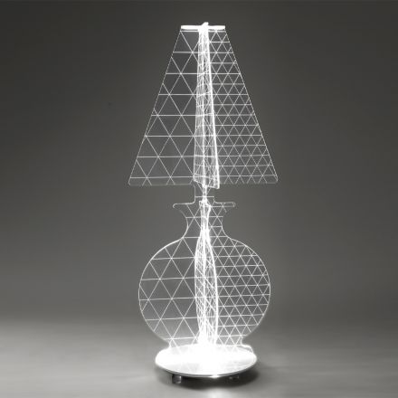Moderne lasermærket plexiglas gulvlampe 3 størrelser - Raissa Viadurini