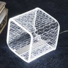 Led lampe i transparent akryl krystal laserdekor - Robiola Viadurini