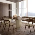 Moderne LED-lampe i ribbet glas med et eksklusivt design fremstillet i Italien - Lys Viadurini